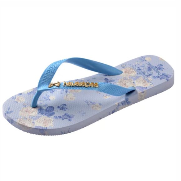 🩵 LoveShackFancy x Havaianas Women's Whisper Blue Top Flip Flops - Picture 6 of 9